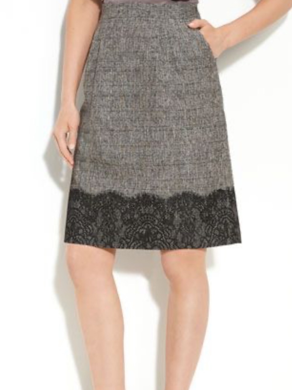 CLASSIQUES ENTIER NORDSTROM A Line Lace Tweed Skirt